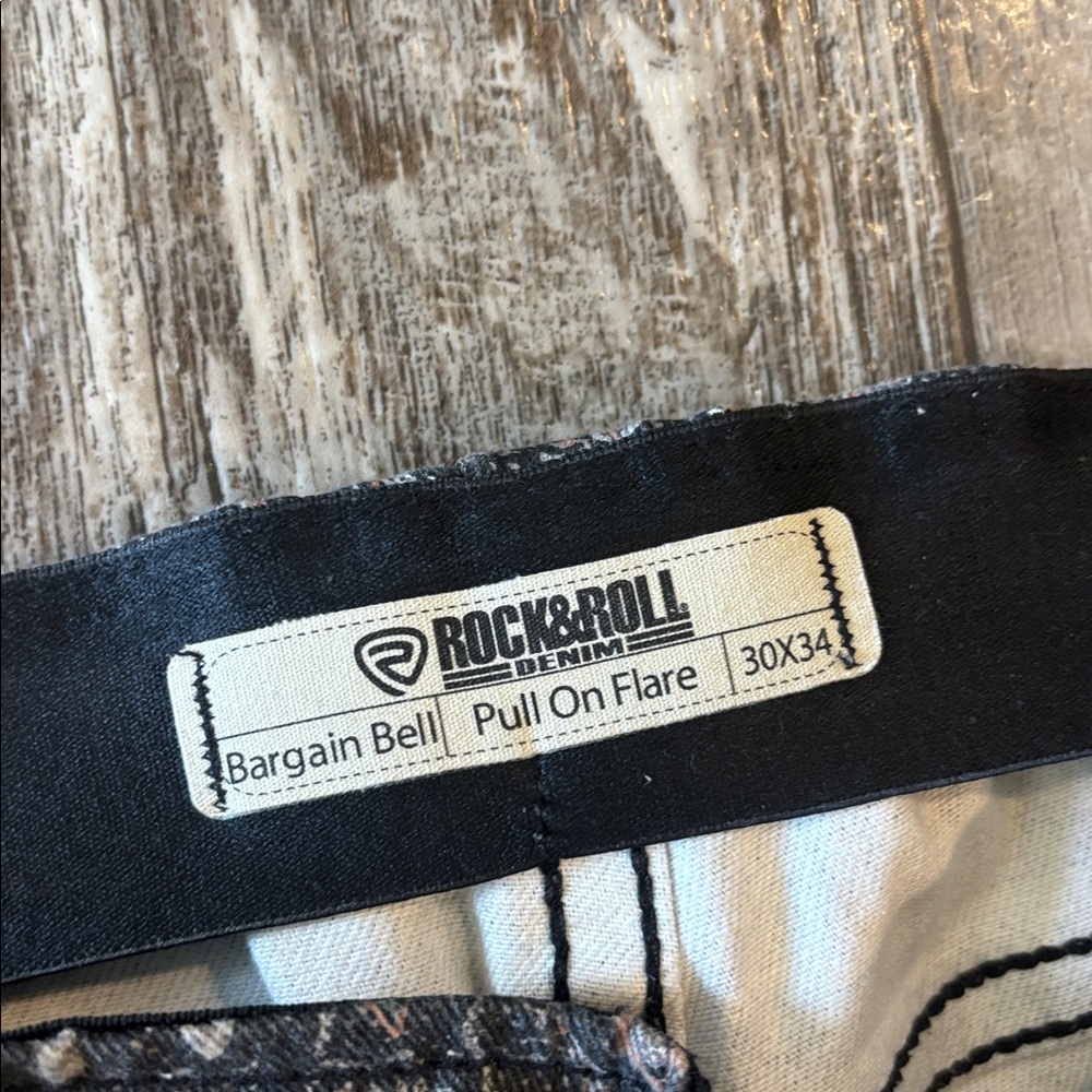 Rock and Roll Denim Bargain Bell Pull On Flare Jeans - Picture 2 of 3